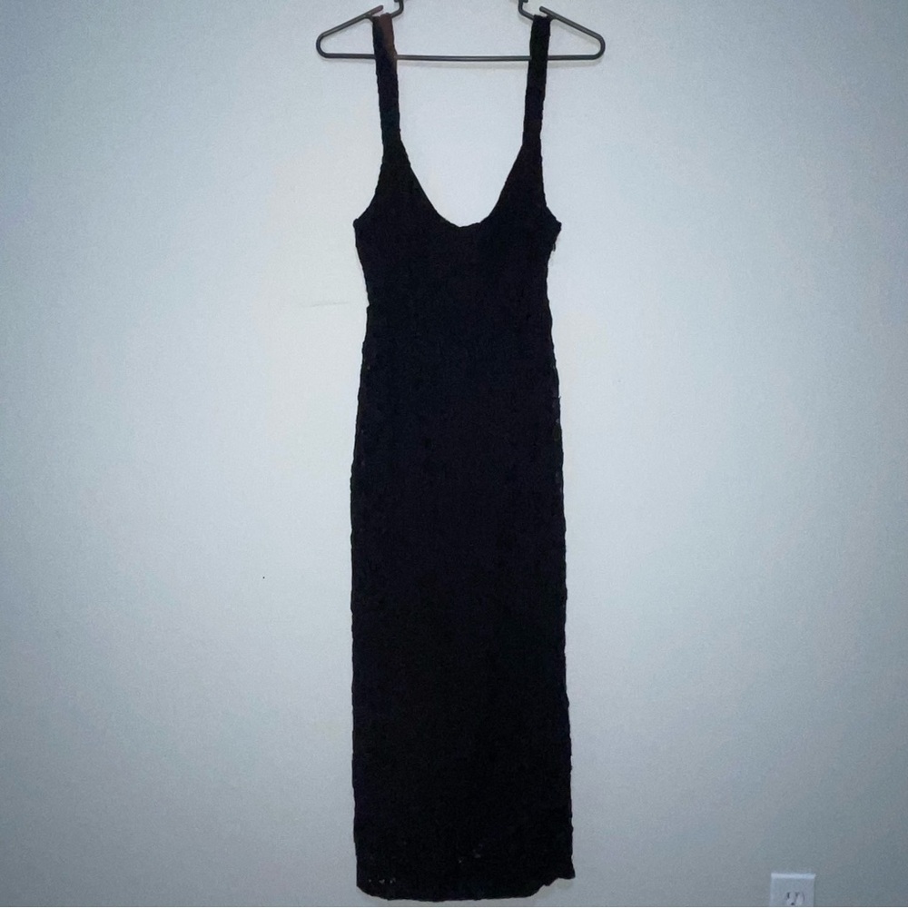 Zara Knitwear Collection Black Lace Dress